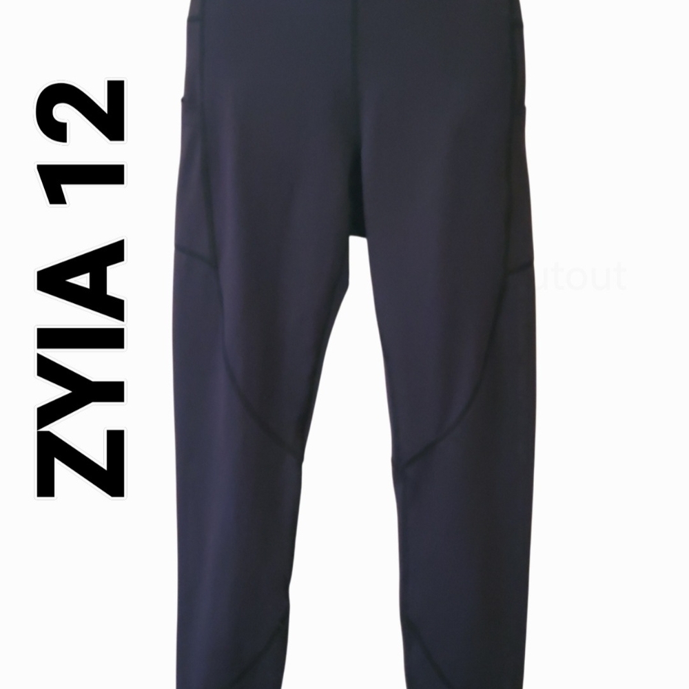 ZYIA Black Leggings with side pockets.
